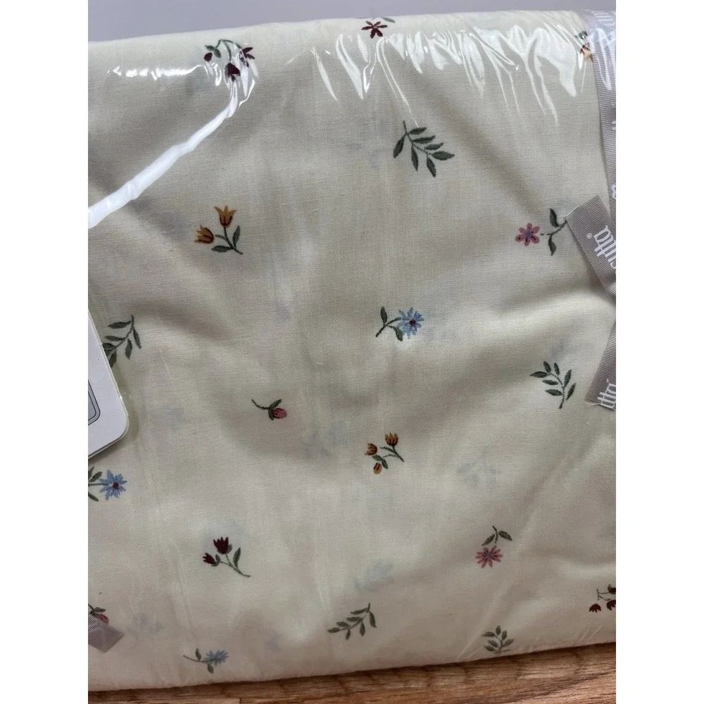 Vintage Wamsutta Supercale Plus King Size Fitted Sheet Cream Floral NEW
